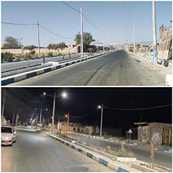 بلوار ورودی شهر مجهز به لامپ ال ای دی و روشنایی کامل شد